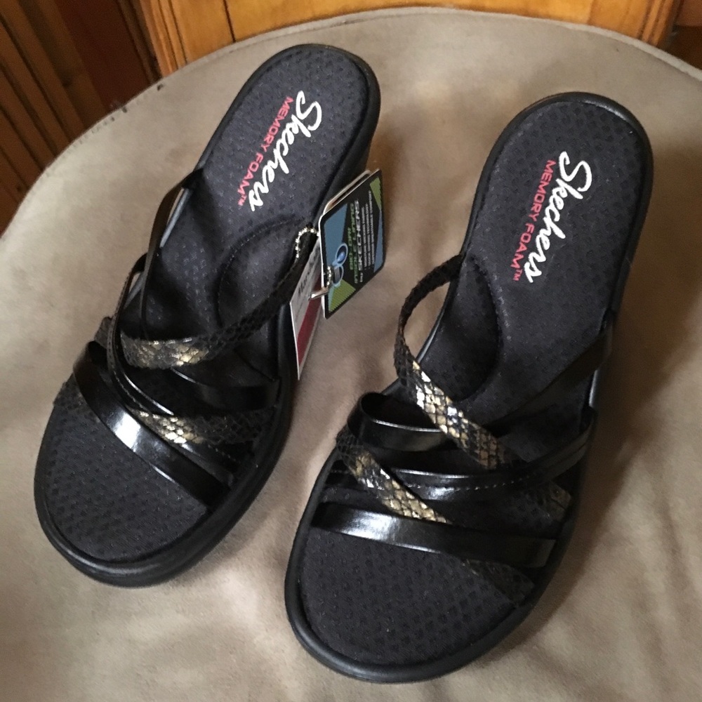 Skechers Cali Slide On Wedge Sandals